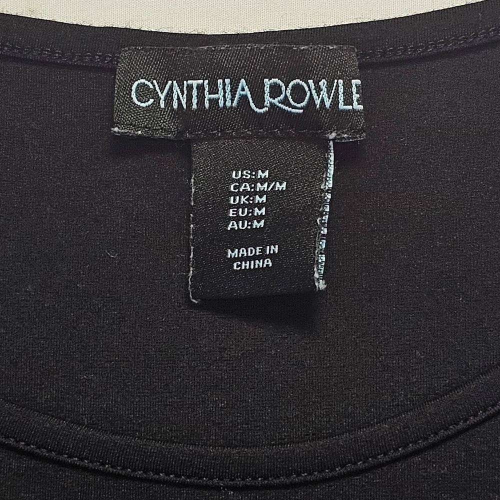 Cynthia Rowley Cotton Tank Midi Dress Womens Medium Black Tiered Pockets Casual - Picture 5 of 7